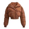 Winter Walk Kendall Wind Sexy Stand Collar Zipper Thermal Bread Coat Small Short High Waist Cotton Coat Jacket