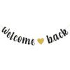 Welcome Back Banner, Returning Home Party Supplies, Happy Retirement Sign, Welcome Home Theme, Back To School Party Decorations Black Glitter