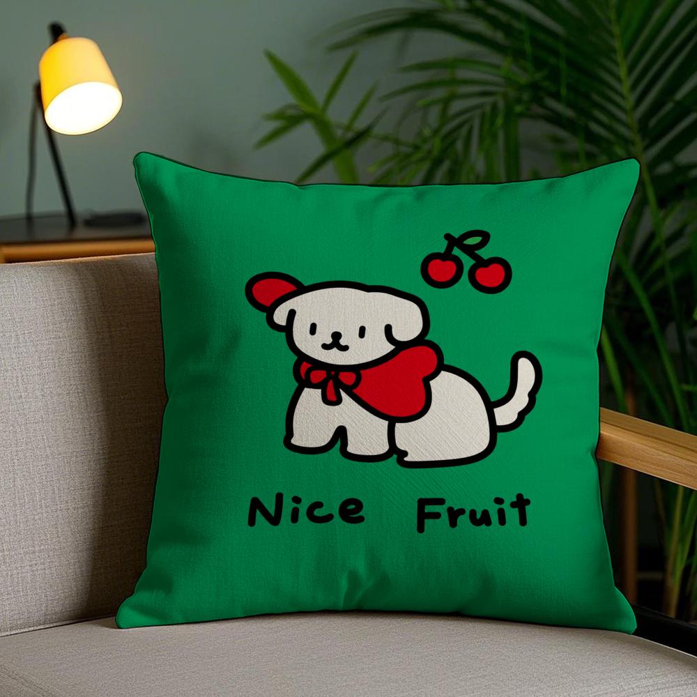 Cartoon Cute Creativity Cushion Cover Plush Fabric DoubleSided Printed Invisible Zipper Sofa Pillow Case Home Bedroom Decor