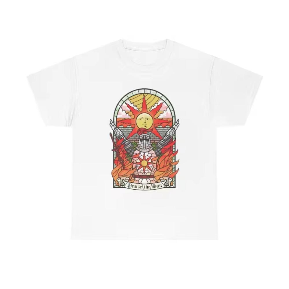 Anor Londo Dark Souls Inspired TShirt Summer Cotton Men Womens Short Sleeve Tops Tees Streetwear Loose Casual Trendy Oversized