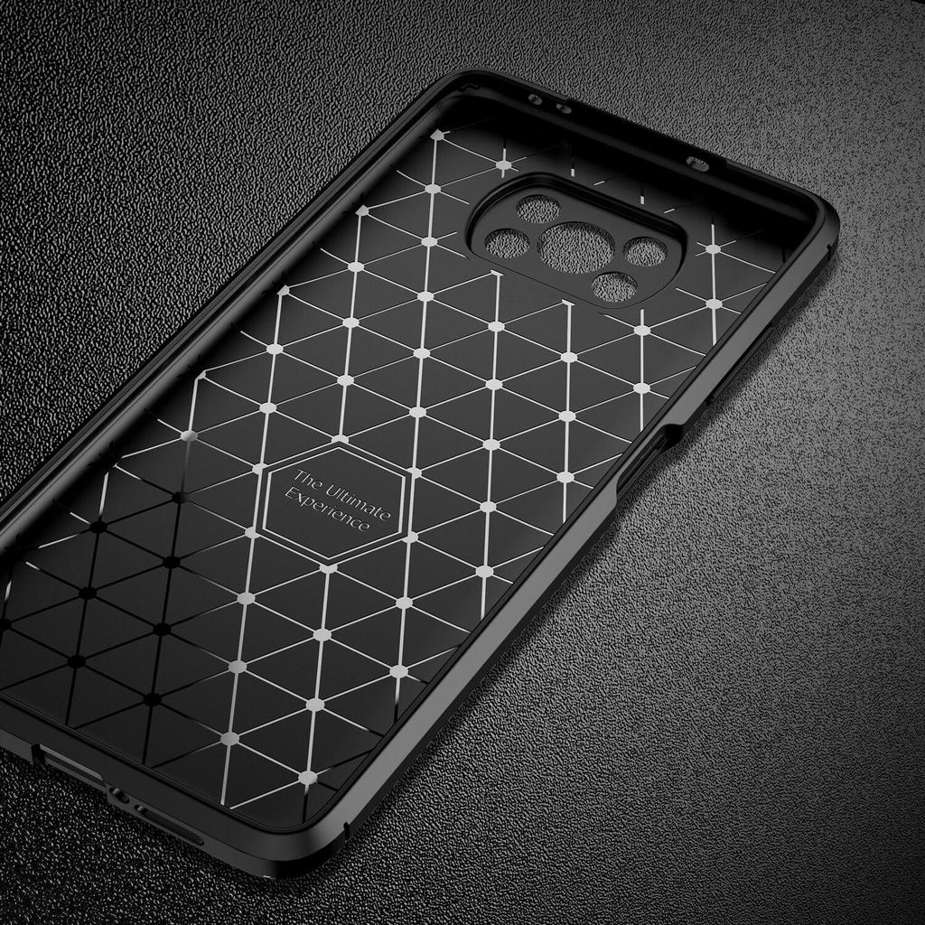 For Xiaomi POCO X3 NFC Case Soft Silicon Cover Carbon Fiber TPU Shockproof Case For M3 F2 Pro Redmi Note 9S 9 9A Mi 10T Pro Lite