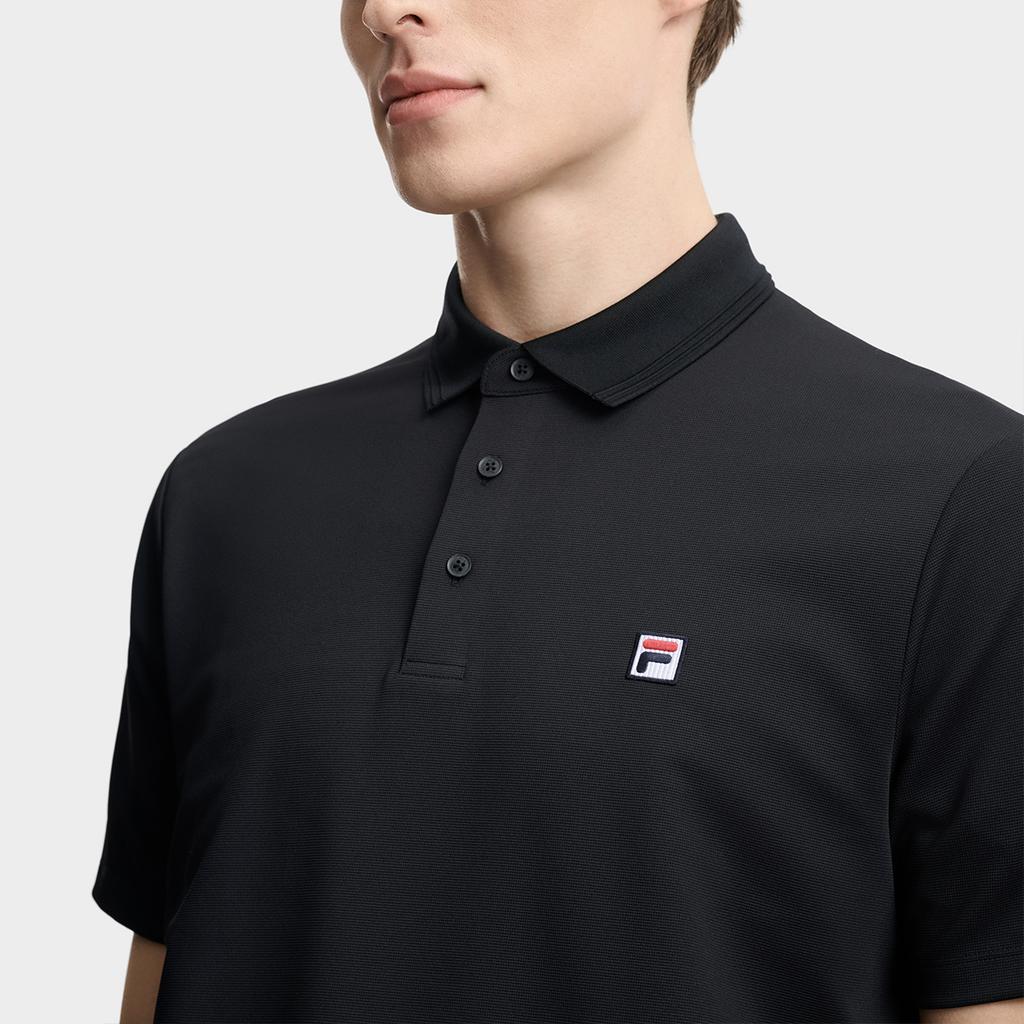 Fila Heritage Simple Classic Casual Versatile Comfortable Short Sleeve Polo Shirt Men Tops Black F51M628101FBK
