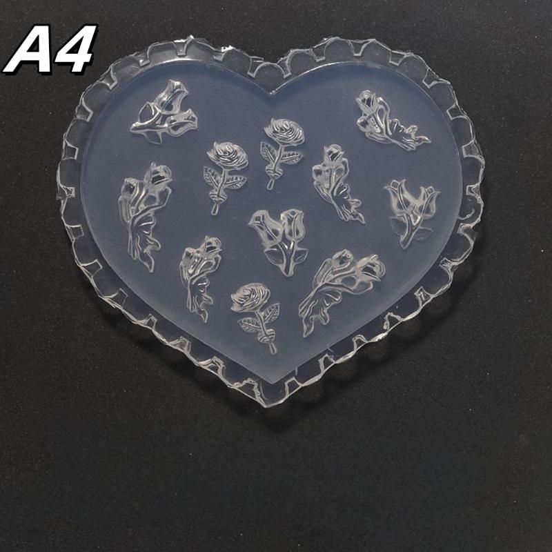 1Pc Chain Ice Flower Butterfly 3D Acrylic Mold Nail Art Decorations Diy Design Silicone Nails Mold