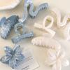 Smudge Textured Hair Clip Women's High-end Sense Wavy Flowers Shark Clips Versatile Hair Accessories