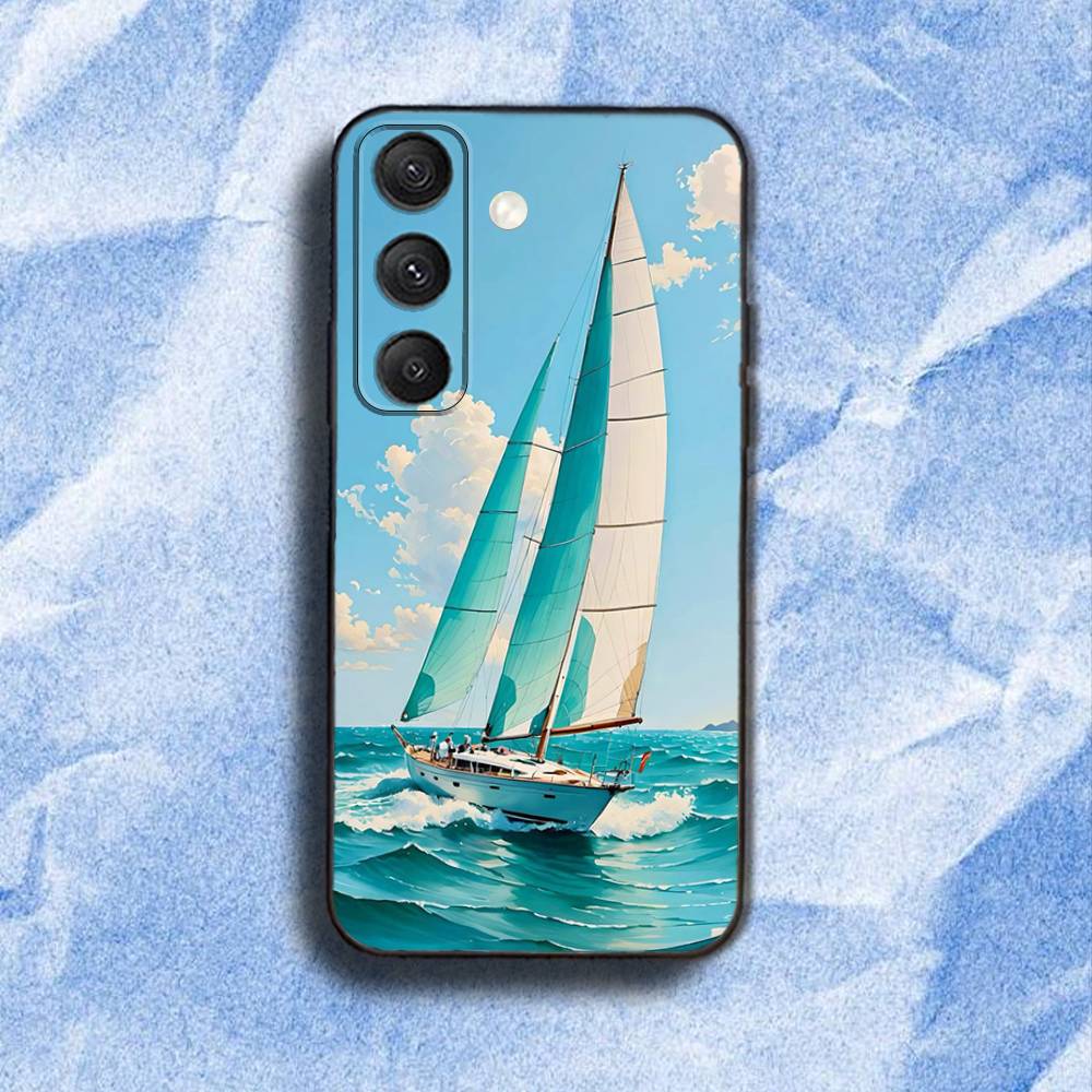 S-Sailing S-Ship Boat Phone Case For Samsung S25,S24,S21,S22,S23,S30,Ultra,S20,Plus,Fe,Lite,5G Black Cover