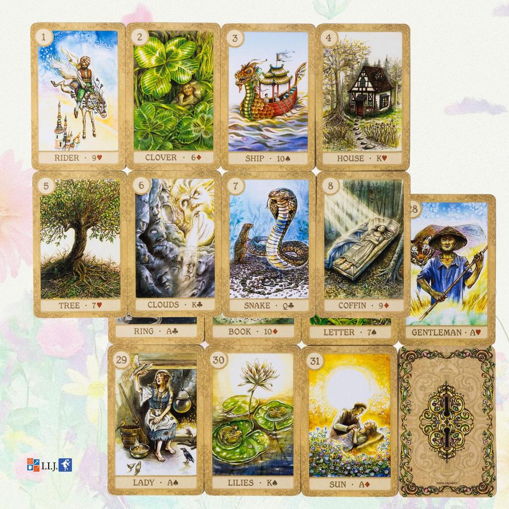 Lenormand Fairy Tale Lenormand Oracle Fortune Fairy with Japanese Authentic I.I.J Cards, Cards, Telling, Tales, Instructions,