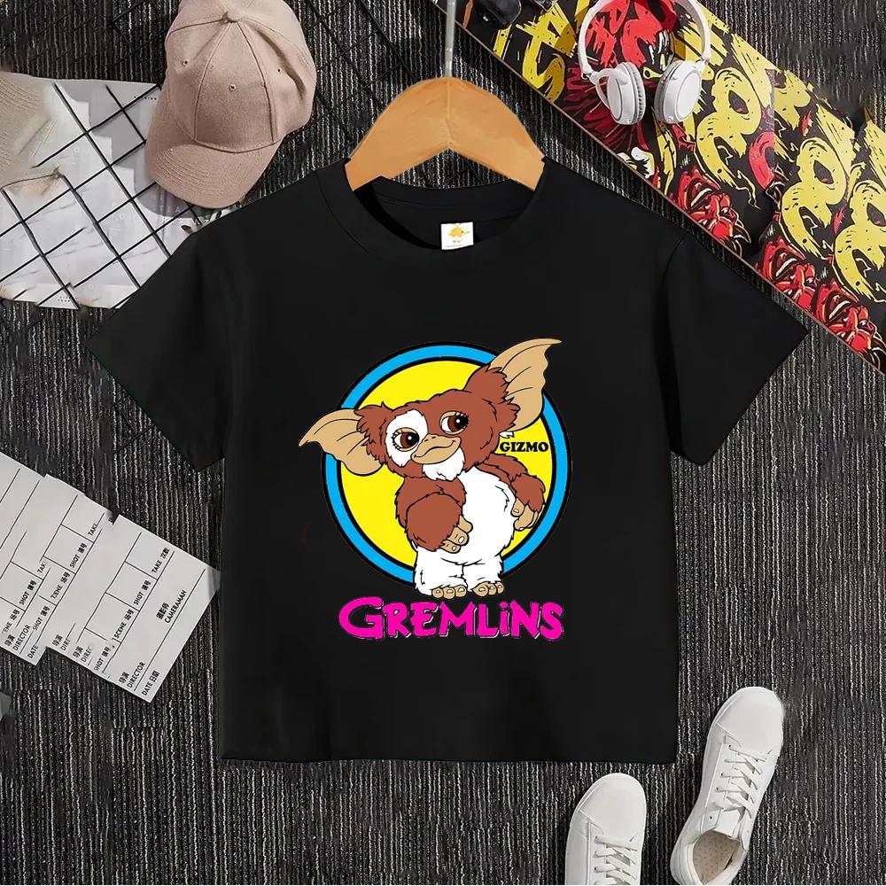 Gremlins Gizmo Children T-shirt Summer Short Sleeve Boy Girl Kids Tee Shirts Cartoon Anime Children's Clothes Top Birthday Gift