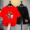 Children Summer Clothing Tshirt+Shorts Gabbys Dollhouse Print Boy Girl Toddler 3-12Yrs Short-Sleeved cool leisure Set
