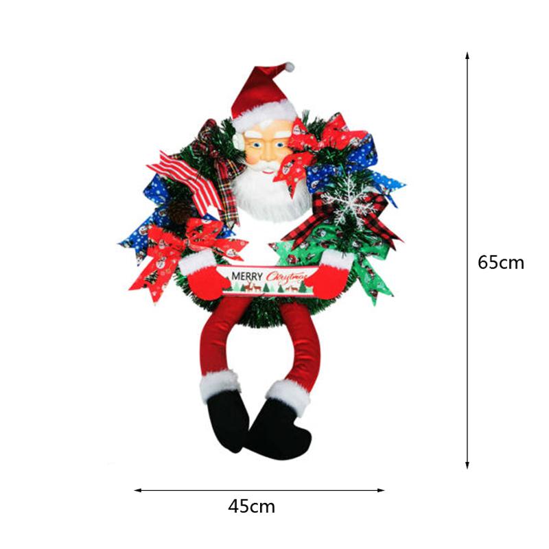 Christmas Door Wreath Santa Claus Door Hanging Wreath Party Decorations