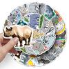 50 Rhino Doodle Cartoon Animal Children's Gu Card DIY Skateboard Mobile Ticket Sticker Waterproof