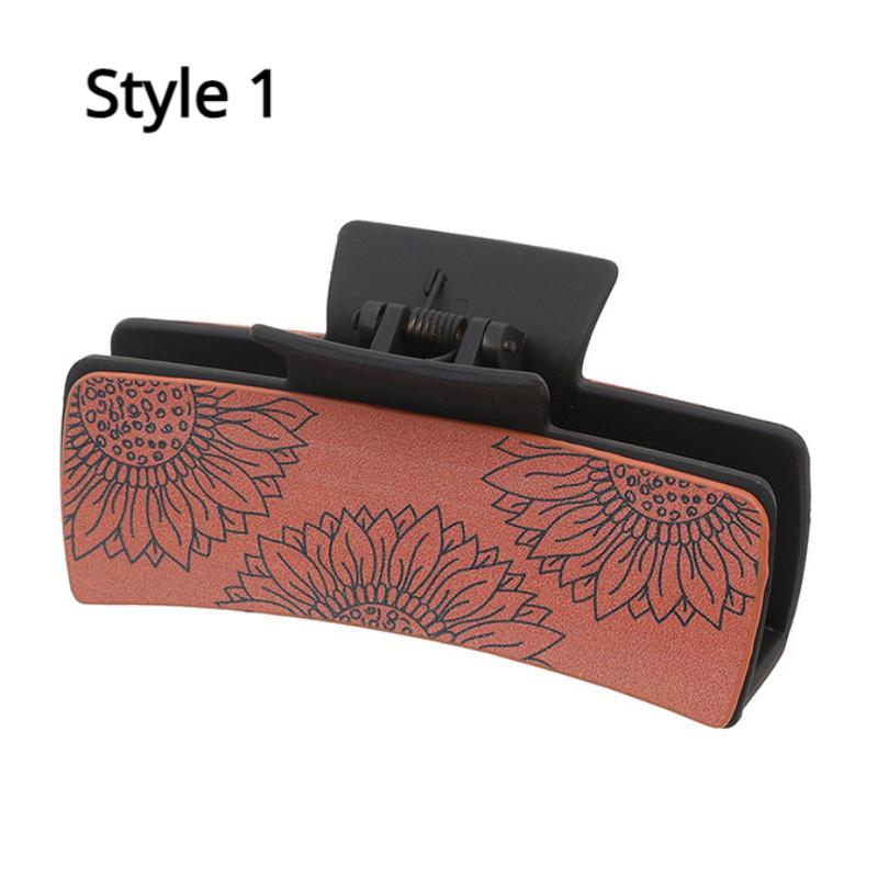 

Женская кожаная заколка с принтом, аксессуары для волос, женская повседневная заколка в стиле ретро в стиле акулы, заколка для волос, головной убор Style 1