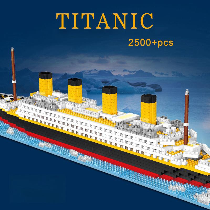 Non-Toxic Moc Titanic Model Cruise Ship Building Blocks Boat Collection Diy Construction Micro Bricks Toys Birthday Christmas Gifts