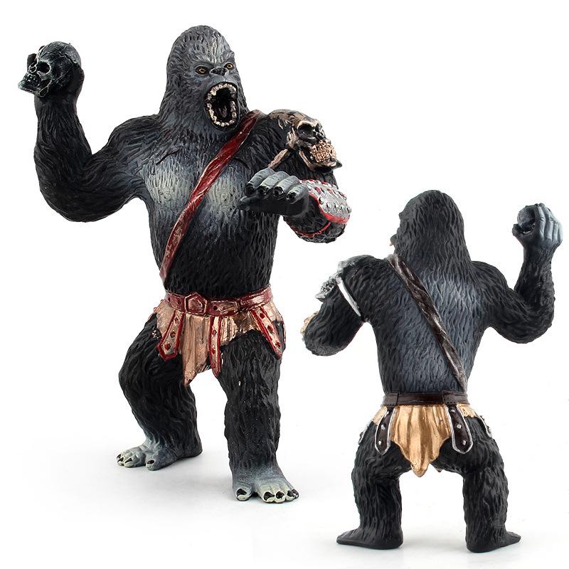 Simulation Animal Model Chimpanzee Warrior Doll Toy Jungle Wildlife Ornament Collection