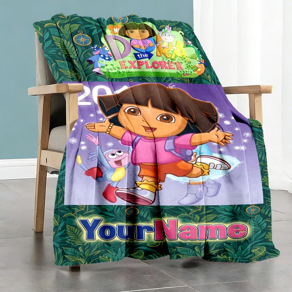 Dora Explorer Personalized Name Blanket Gift Personalized Blanket Durable Comfort Throw For Couch Living Room Chair Seaside for All Occasions