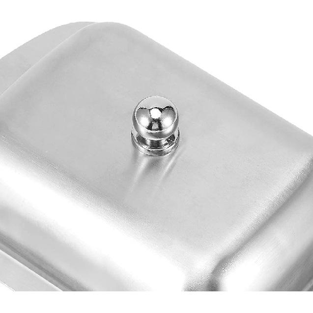 Butter Dish with Cover, Stainless Steel Butter Container Butterie Butter Dish for Kitchen Countertop Refrigerator, 7.3x4.8x2.8in