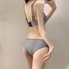 Women Plaid Bras Backless Push Up Underwear Wireless Sexy Design Deep V Brassiere For Lady