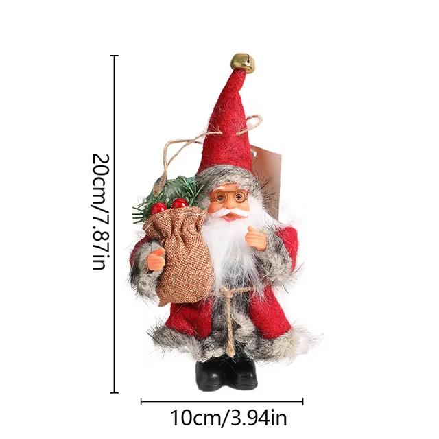 Christmas Party Decoration Cartoon Plush Santa Claus Doll Pendant Christmas Tree Pendant Plush Sled Ski Santa Claus Pendant