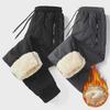 2025 Men's Lambskin Snow Pants: Winter-Ready, Plus Velvet, Thick, Windproof, Warm Outdoor Leggings, Large Sizes Available