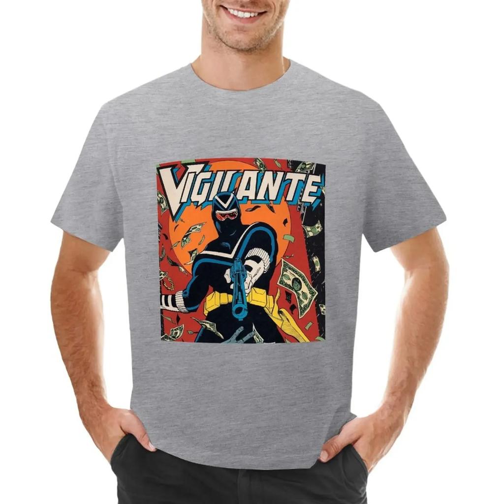 New Fashion Heavyweight Vintage Vigilante Peacemaker Quotes T-shirt Aesthetic Clothes Vintage Oversizeds Mens Vintage T Shirts
