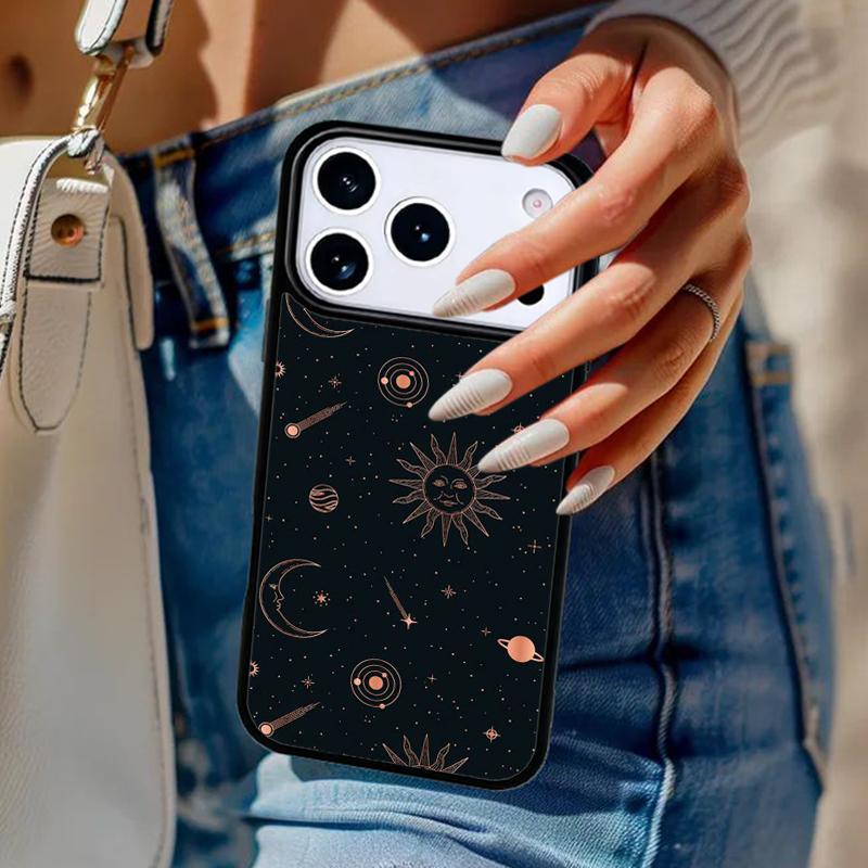 Vintage Moon and Sun Stars Phone Case For iPhone 17 Air 14 15 13 12 Max Cover For Apple 16e 11 Pro Max Plus Coque