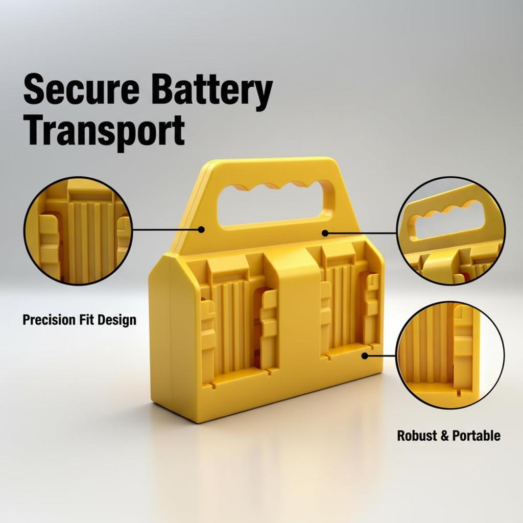 1-Slot Battery Holder Compatible with for Dewalt 11V/18V Batteries,Portable Battery Holder with Handle for Storage and Transport