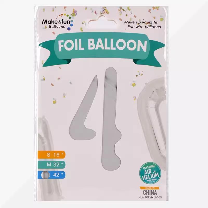 42-inch Matte White Nylon Number Balloon for Birthday or Wedding Decoration