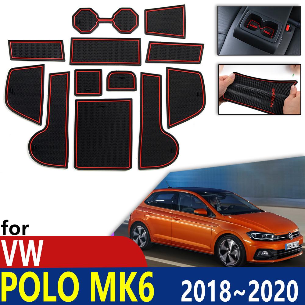 

Противоскользящий резиновый коврик для дверной канавки для VW POLO MK6 Volkswagen 2018 2019 2020, аксессуары, коврик для