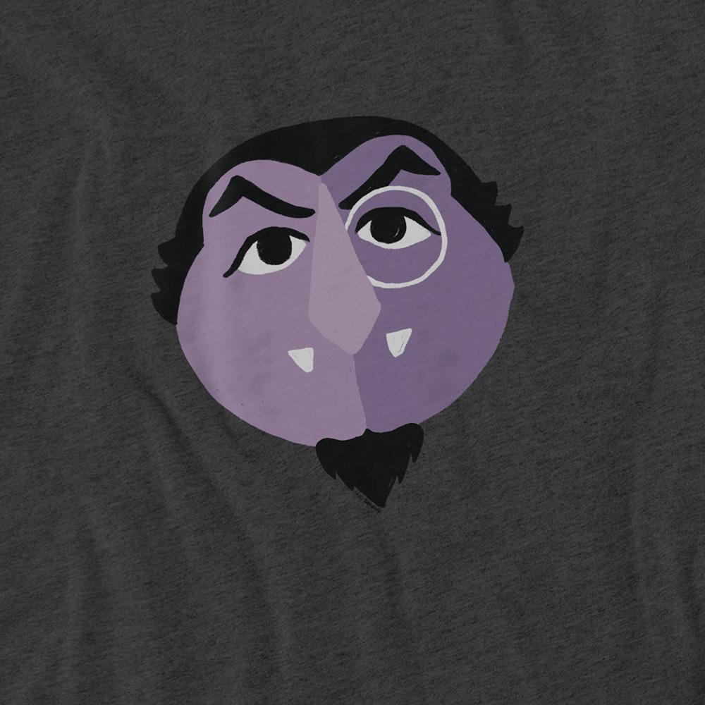 Sesame Street Unisex Adult Glower Count von Count Heather T-Shirt