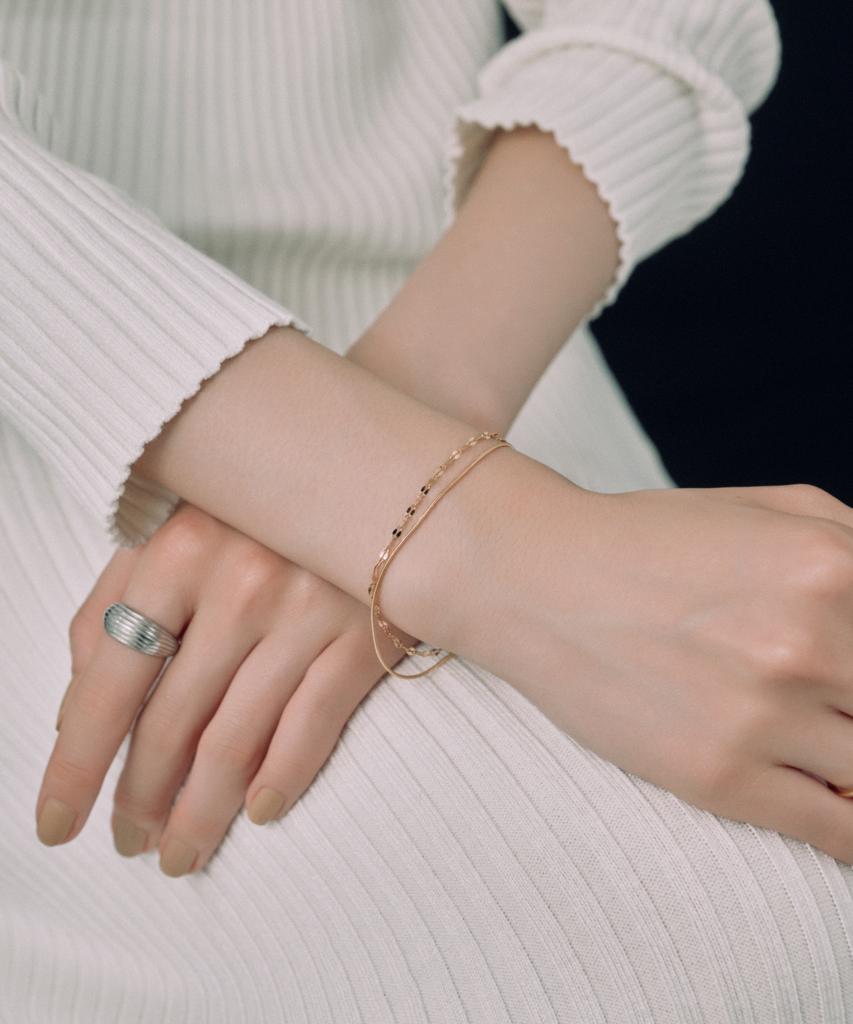 Novice Tokyo Petal & Round Chain Bracelet [Stainless] / Gold