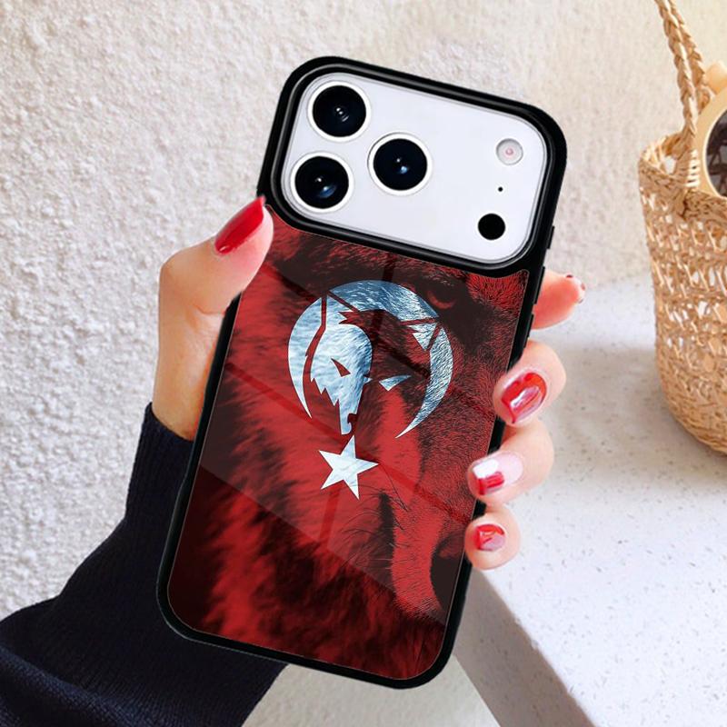 

Turkey Turkish Flag Wolf Phone Case For iPhone 17 Air 16 15 14 13 12 11 Pro Max Plus iPhone 12