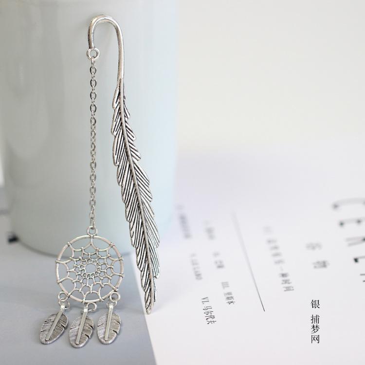 

Retro Metal Feather Bookmark For Students Stationery And Graduation Gifts One Size срібний