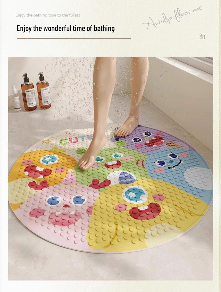 Child's Non-Slip Waterproof Bathroom Mat - Anti-Fall Shower & Toilet Floor Pad
