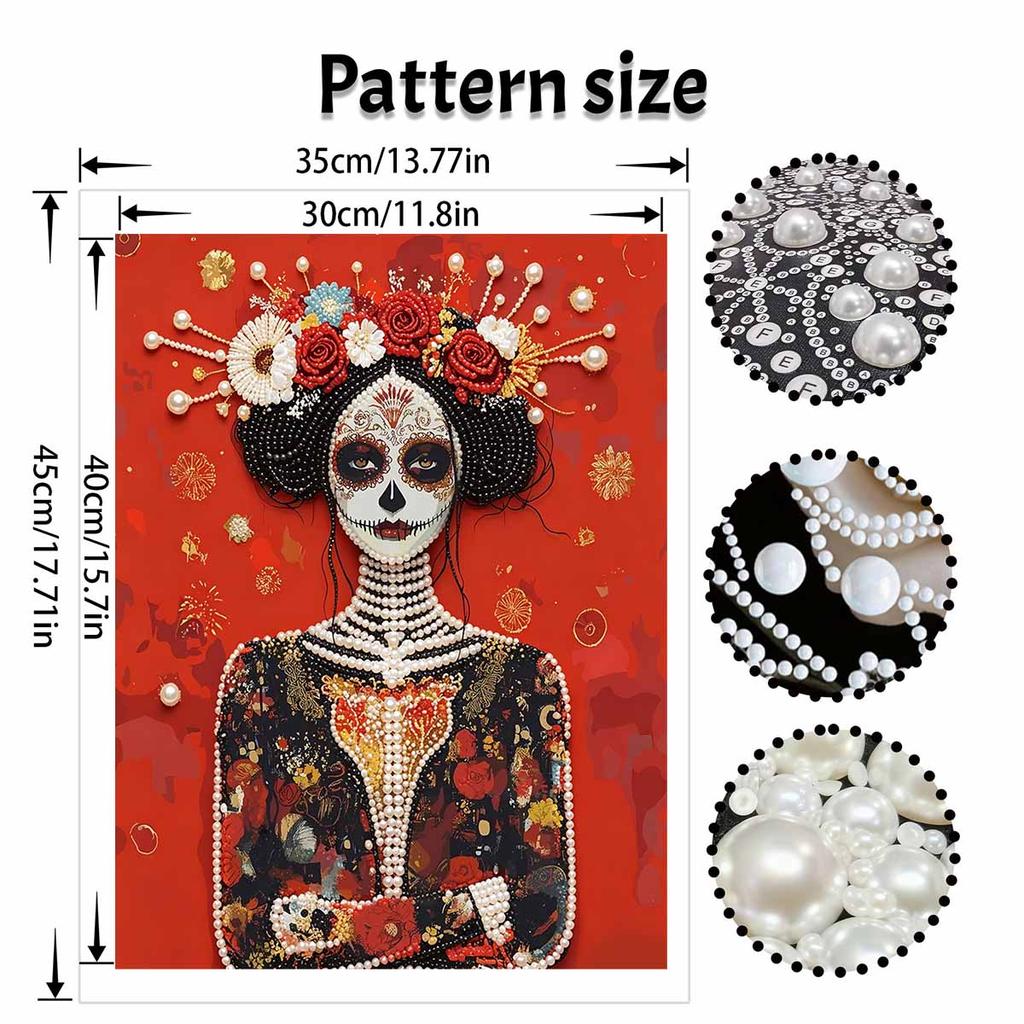 Halloween pearl painting art full pearl handmade diy home decorations floral lady pattern