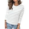 Maglione a Righe da Donna con Girocollo, Pullover Casual a Manica Lunga per l'Uso Quotidiano
