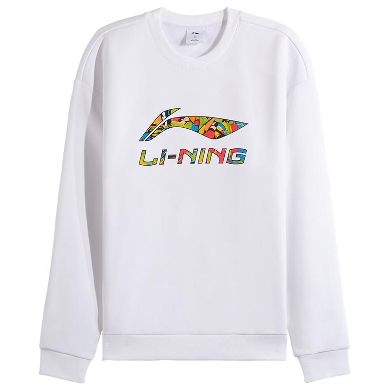 Li Ning Sweatshirts Unisex White Crew Neck Moderate AWDVH37-4 2XL