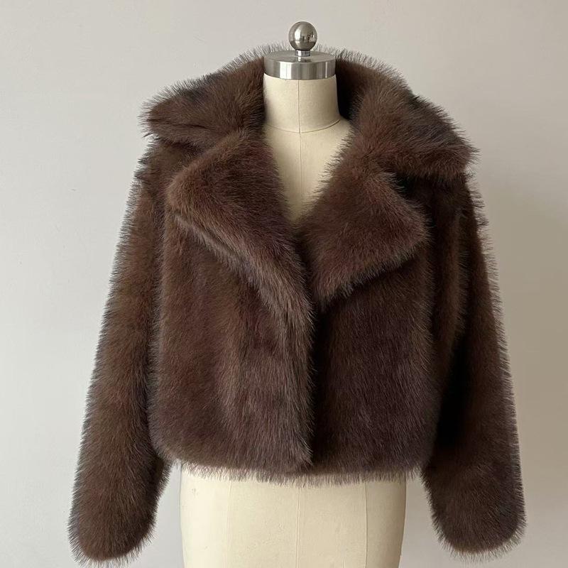 Women's fur new European and American celebrity style fox fur jacket fashion dyed pointed lazy wind imitation fur winter