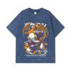 275 GSM Washed T-shirts 100% Cotton Pokemon V19 Charmander Print Unisex Heavy Cotton T Shirt