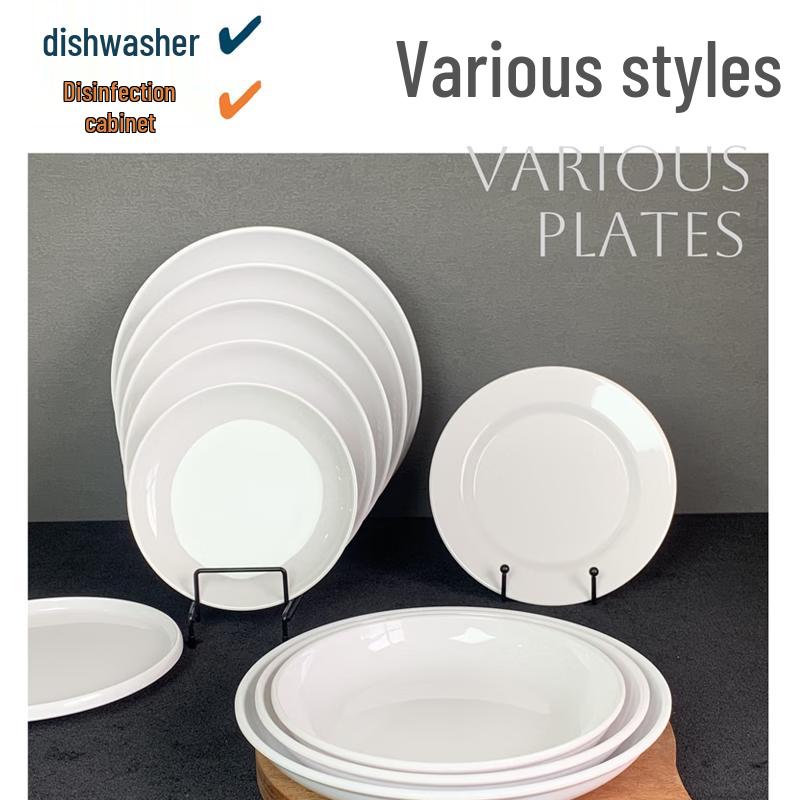 12-inch White Round Melamine Dinner Plate