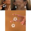 Boucles d'oreilles florales tendance en alliage et résine Design géométrique élégant pour femmes