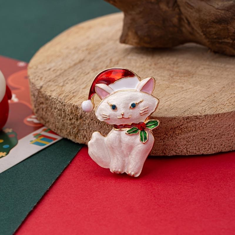 Delicate Enameled Cats Face Brooch Alloy Crafted Accessory Kitten Enamel Badge For Shirts Jackets And Special Occasions