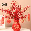 Lucky Bag Vase Wealth Bag Flower Vase Table Centerpiece Fortune Bag Money Bag Figurine for Bedroom Office Chinese New Year Decor