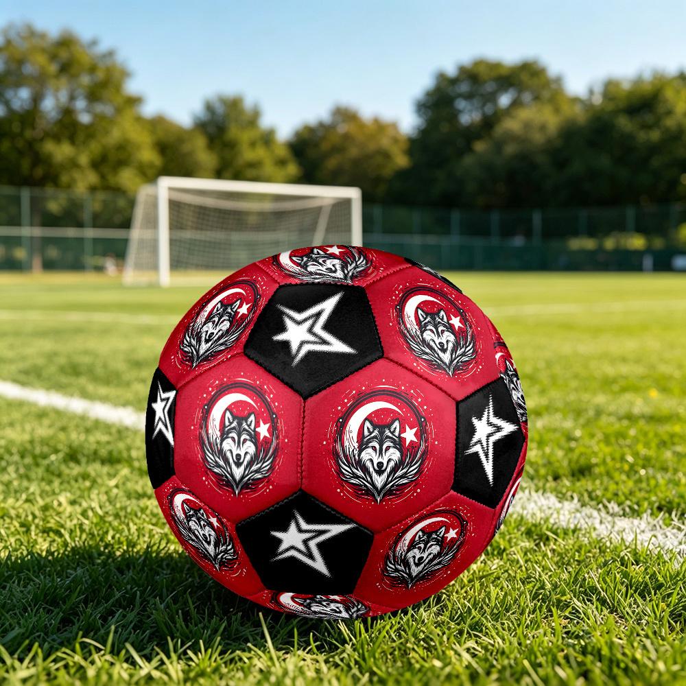 1PC Wolf Moon Star Art Symbol Soccer Ball Size 5 Football Machine Sewn Indoor/Outdoor Universal Football Gift W10