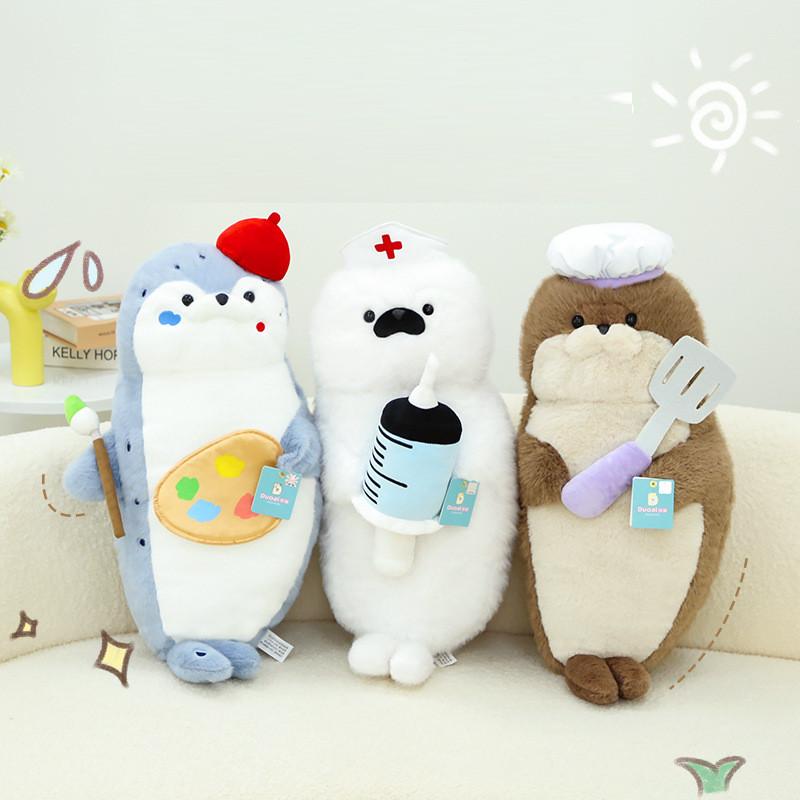 Seal Toy Plush Chef Nurse Painter Sea Sloth Stuffed Animal Doll Decor Cartoon