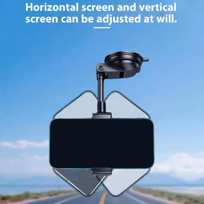 Universal Car Phone Mount with Height Adjustment Dashboards Suction Base 360 Rotate Stand for 4.7 To 7.2in Mobile Devices