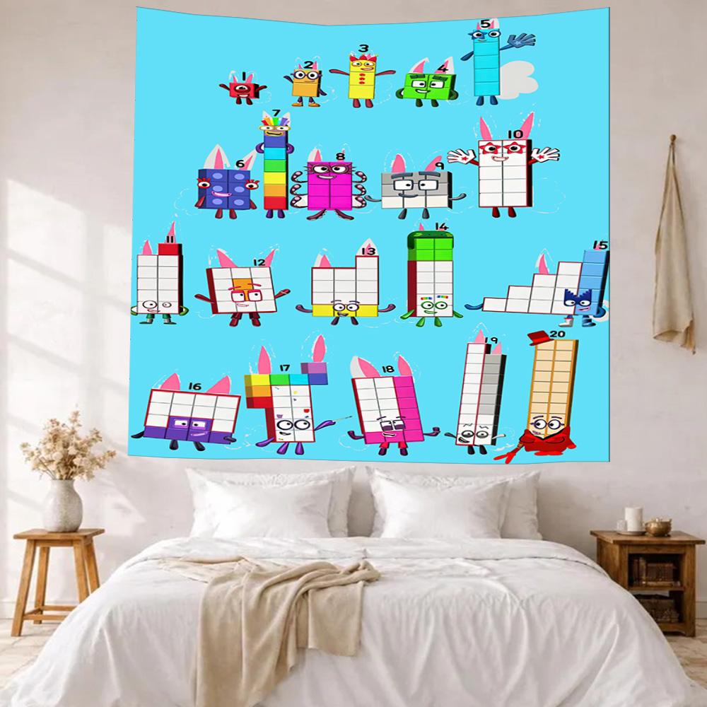 Numberblocks Wall Decor Tapestry Art For Pet Memorial Birthdaywedding Party Backdrop Family Gift