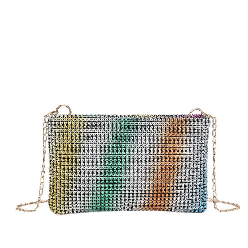Exquisite Strasskette Umhängetasche für Damen Sommer Chic Einfarbig Ein Schulter Handgelenk Geldbörse Mädchen Schlichte Münzbörse