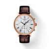 Lederarmband silbernes Zifferblatt Herren Modeuhr T122.417.36.033.00