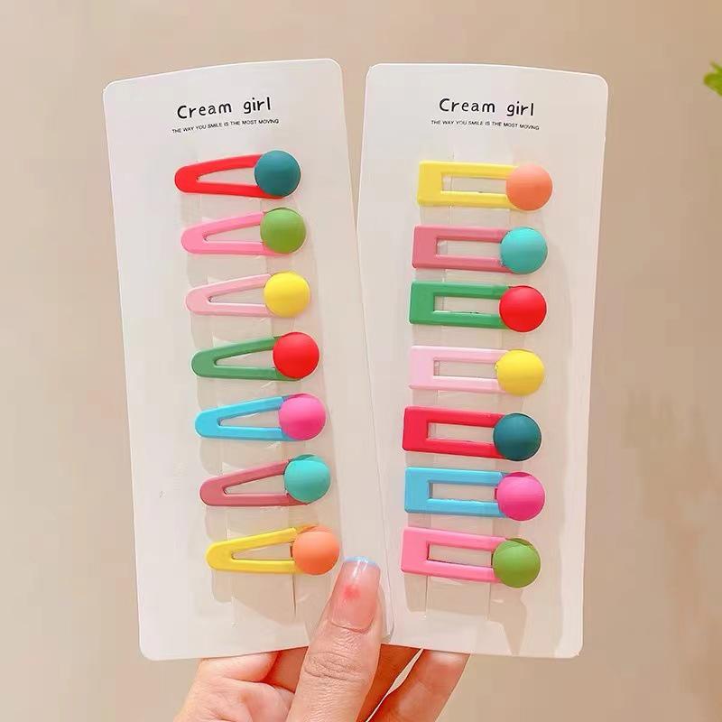 Colorful Jelly Bean Hairpin Set for Girls - Cute Candy Color Side and Bangs Clips