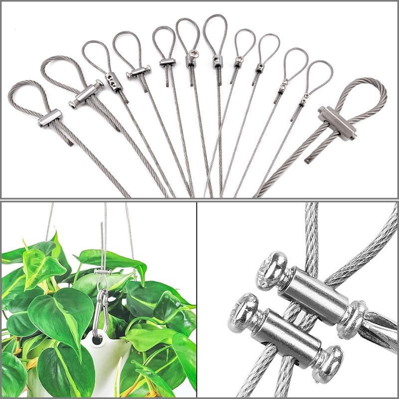 1-4mm Adjustable Steel Wire Rope Buckle Clamp for DIY Lamp Hanging Clamps Telescopic Double Hole Thread Locker Clamps