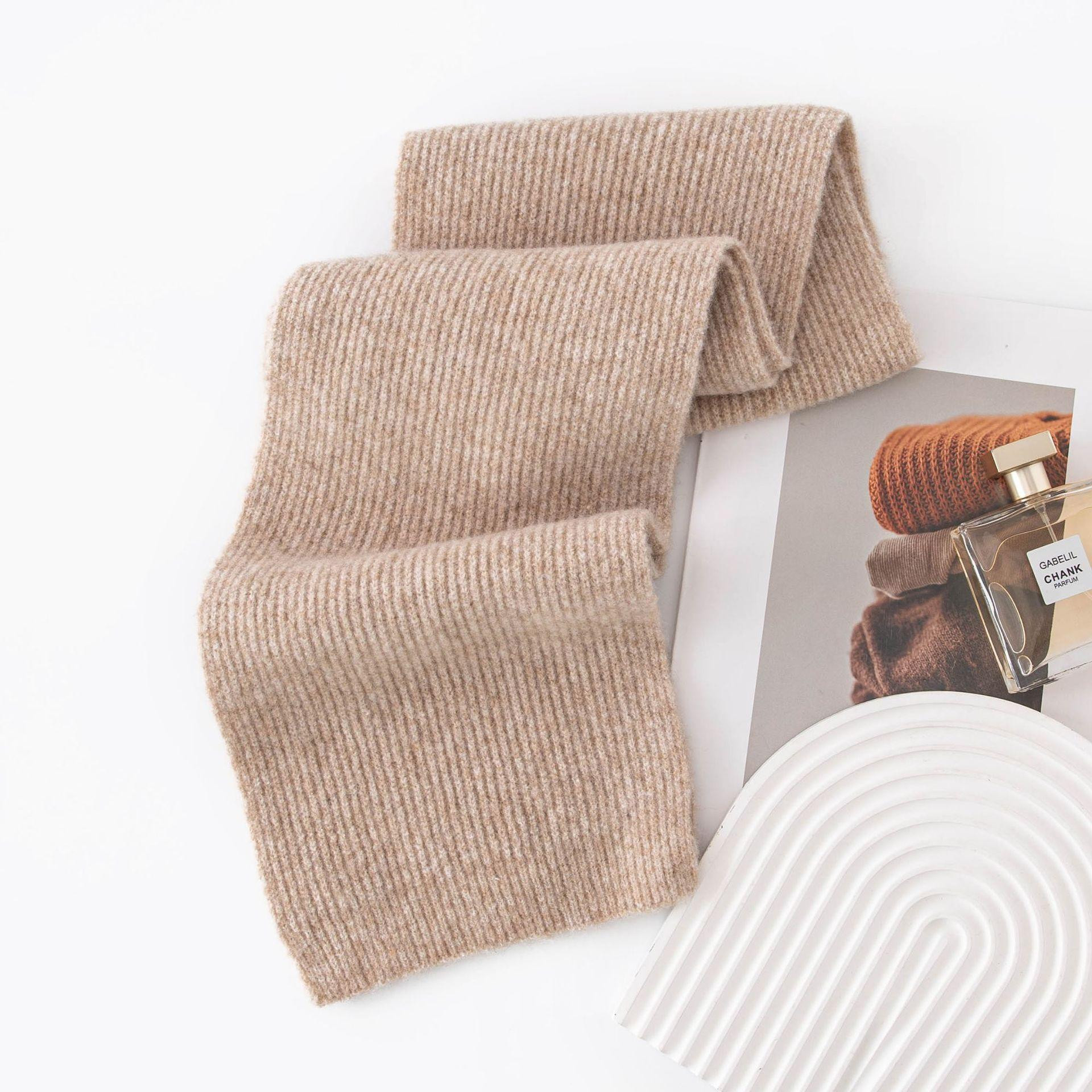 

Korean Style Classic Woolen Scarf Solid Knitted Woman Men Scarves Autumn Winter Soft Warm Neck Wraps Couples Muffler Male Female